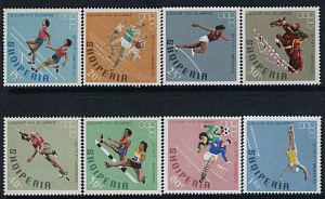 Албания, 1968, Олимпиада, Лето, Футбол, 8 марок Албания, 1968, Олимпиада, Лето, Футбол, 8 марок